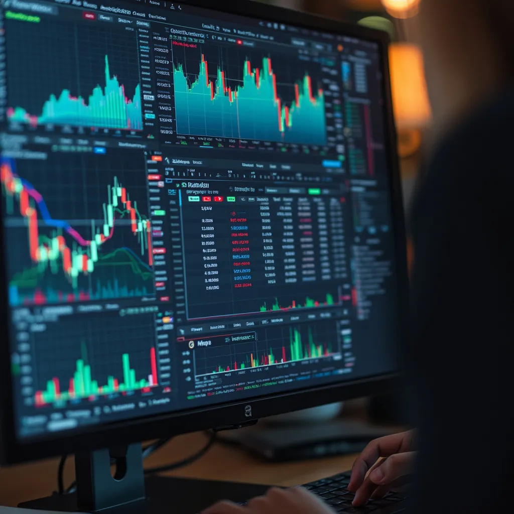 Análisis de gráficos financieros en pantalla